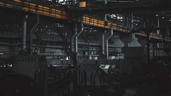 Overhead gantry above the moulding bay